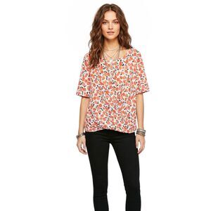 Chaus Womens Blouse Sz XL Faux Wrap  Twist Front Draped Ruched Boho Langenlook